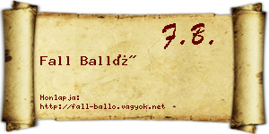 Fall Balló névjegykártya